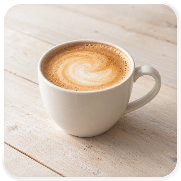 A coffee cup photo as a soft puffy sticker