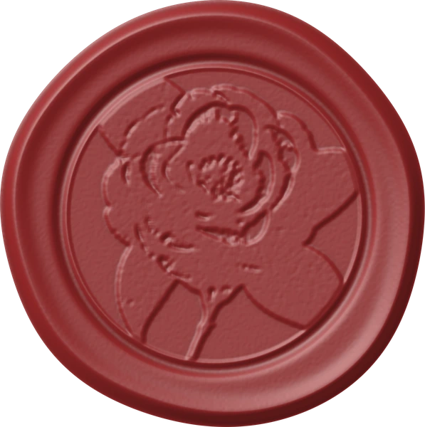Camellia wax seal in red