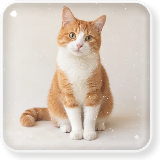 The same cat as a domed, glossy sticker